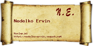 Nedelko Ervin névjegykártya